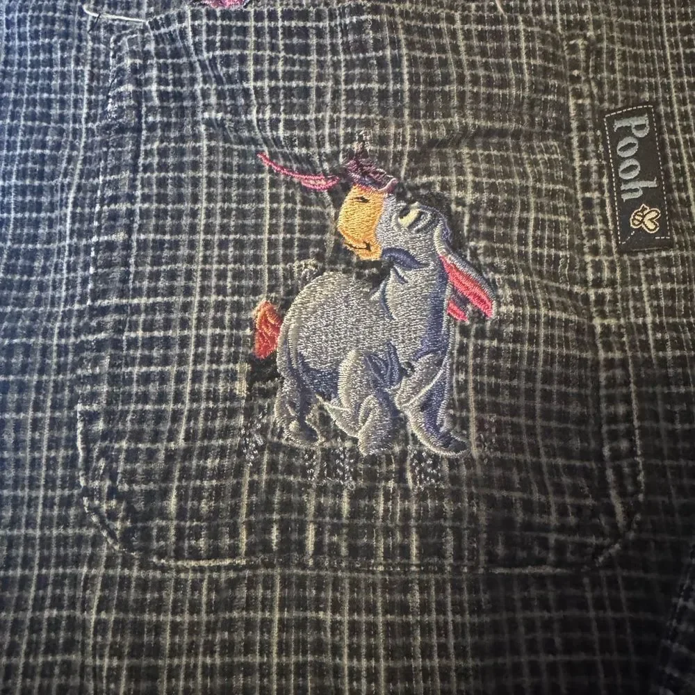 Disney Winnie the Pooh Embroidered Eeyore Corduroy Flannel Women’s Size 26-28W